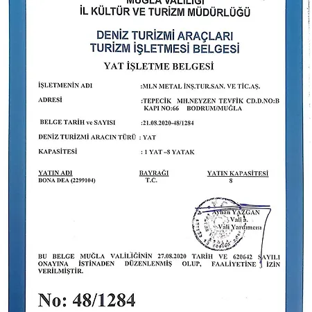 Πλωτό κατάλυμα Bona Dea 27m Motoryacht Αλικαρνασσός